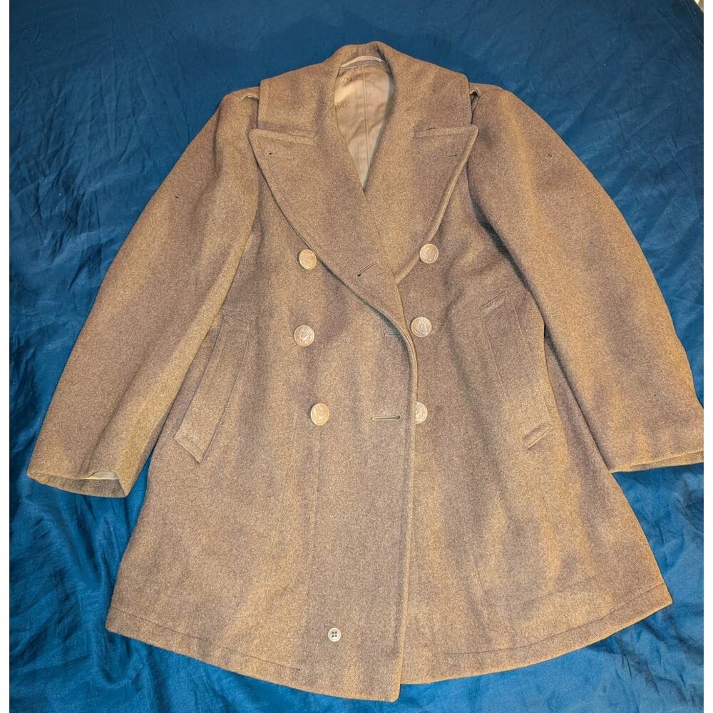 Vintage Military WW2 WWII Heavy Wool Peacoat Small 34R USA